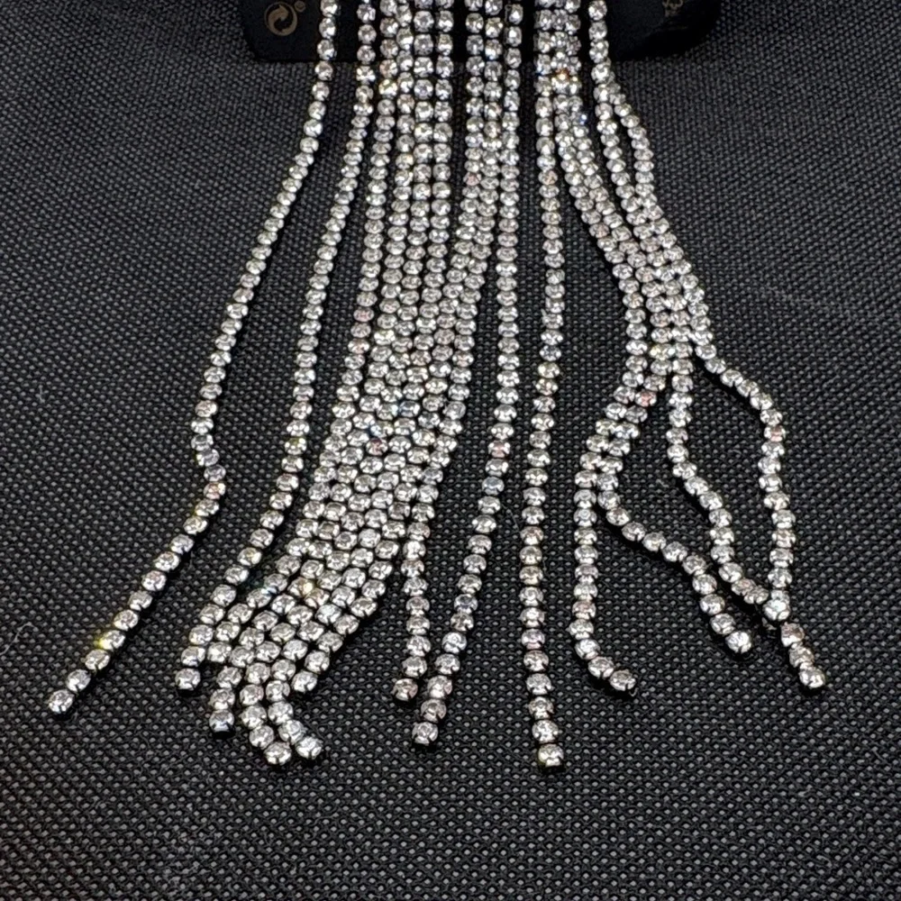 Zara Silver Rhinestone Hair Clip Tassel